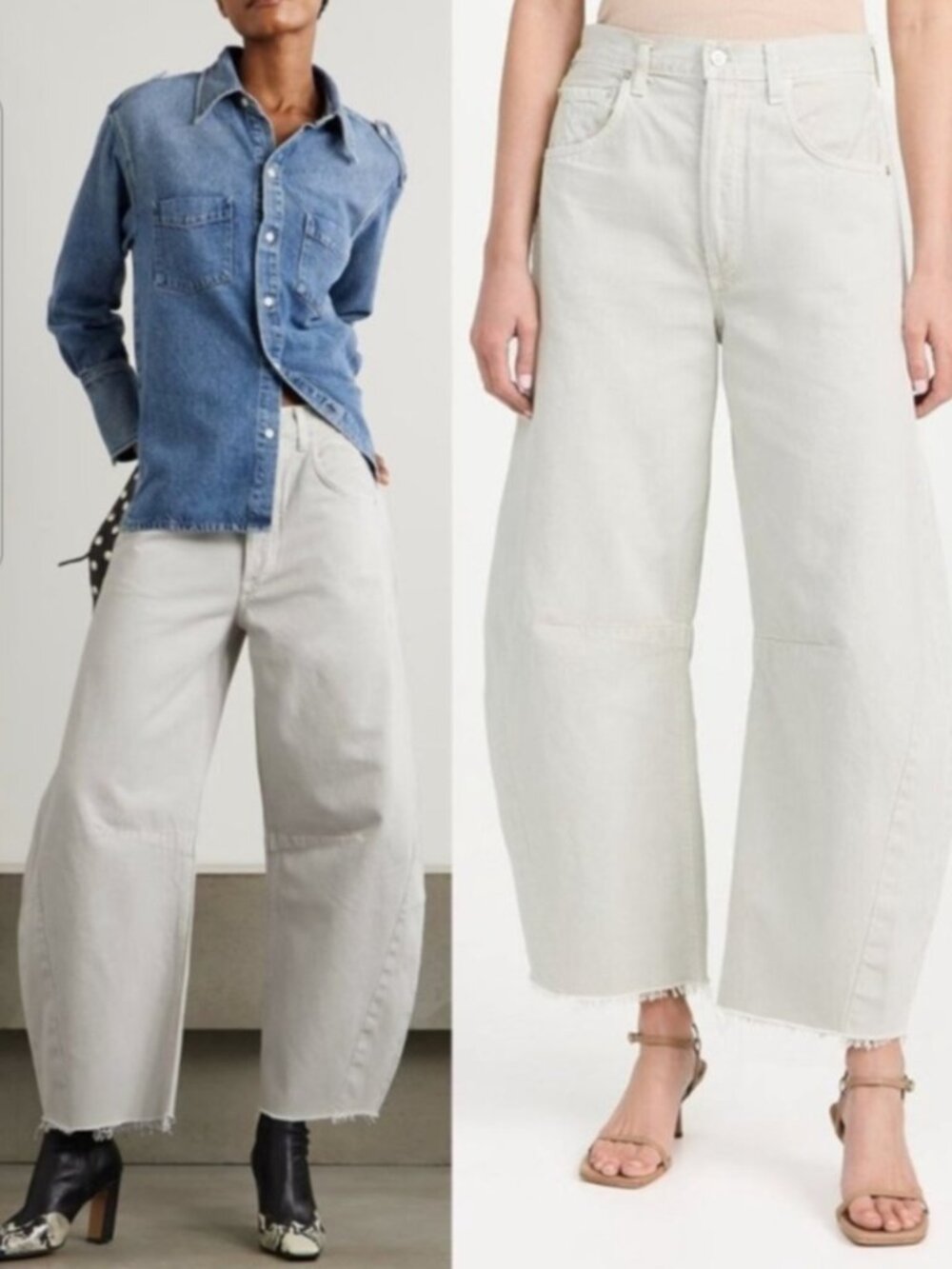 Citizens of Humanity Horseshoe Barrel Wide Leg Jeans Light Grey size 27 - Picture 10 of 10